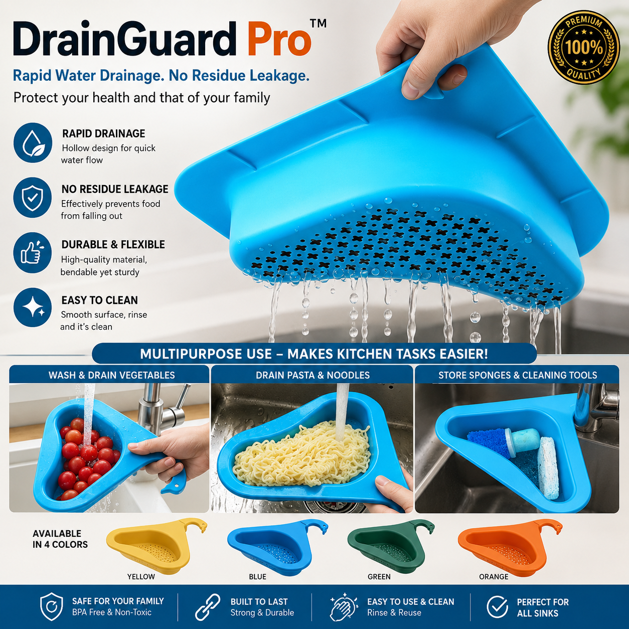 DrainGuard Pro™ | Pack of 2 Anti-Clog Sink Filter
